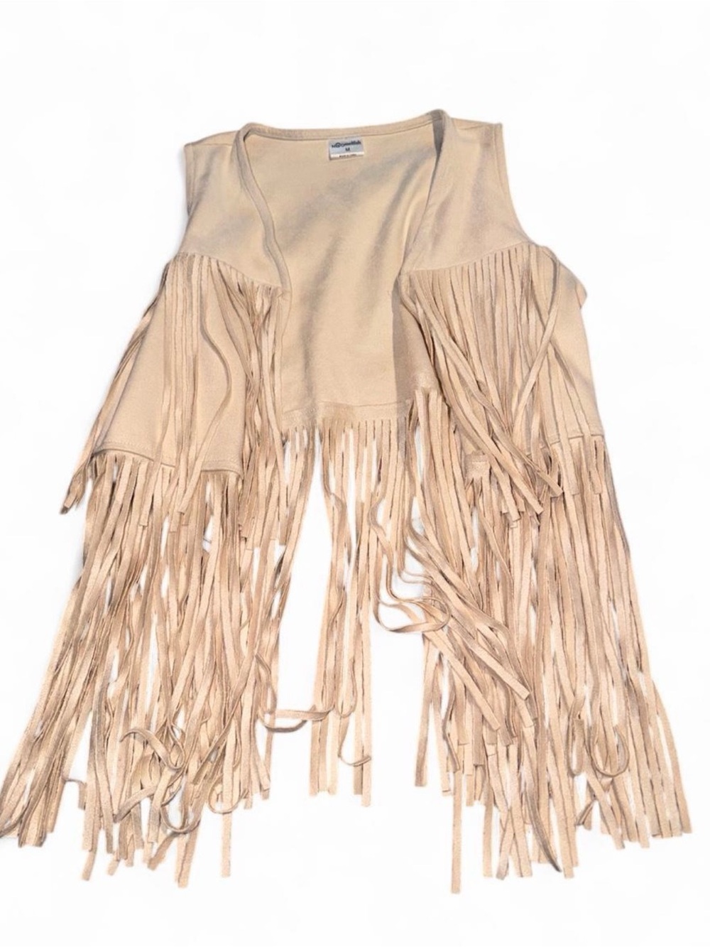 Boho Fringe Tank Vest - Cream Women’s Top